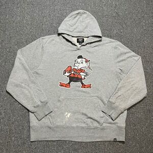 47 Brand Cleveland Browns Hoodie XL Grey Brownie the Elf NFL Sweatshirt